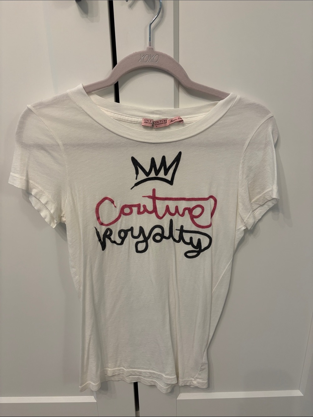 Juicy Couture White Short Sleeve 'Couture Royalty' Graphic Tee